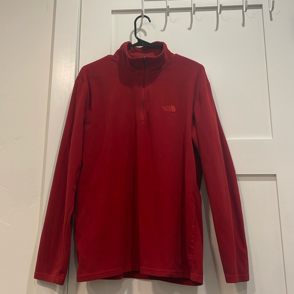 Red Northface quarter zip